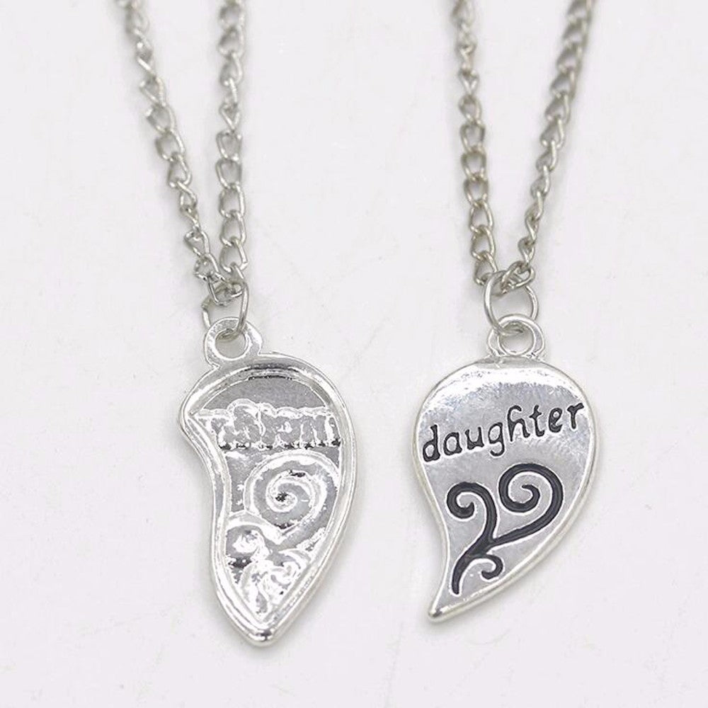 Best Friends or Mother Daughter Heart Pendant Necklace