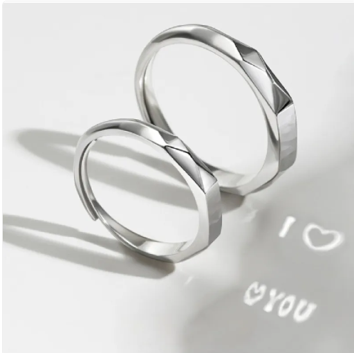 Sterling Silver Rings By Light Reflect Show Surprise Love Pattern Surface Hidden New Jewelry Romantic Gift Wedding Engagement S925