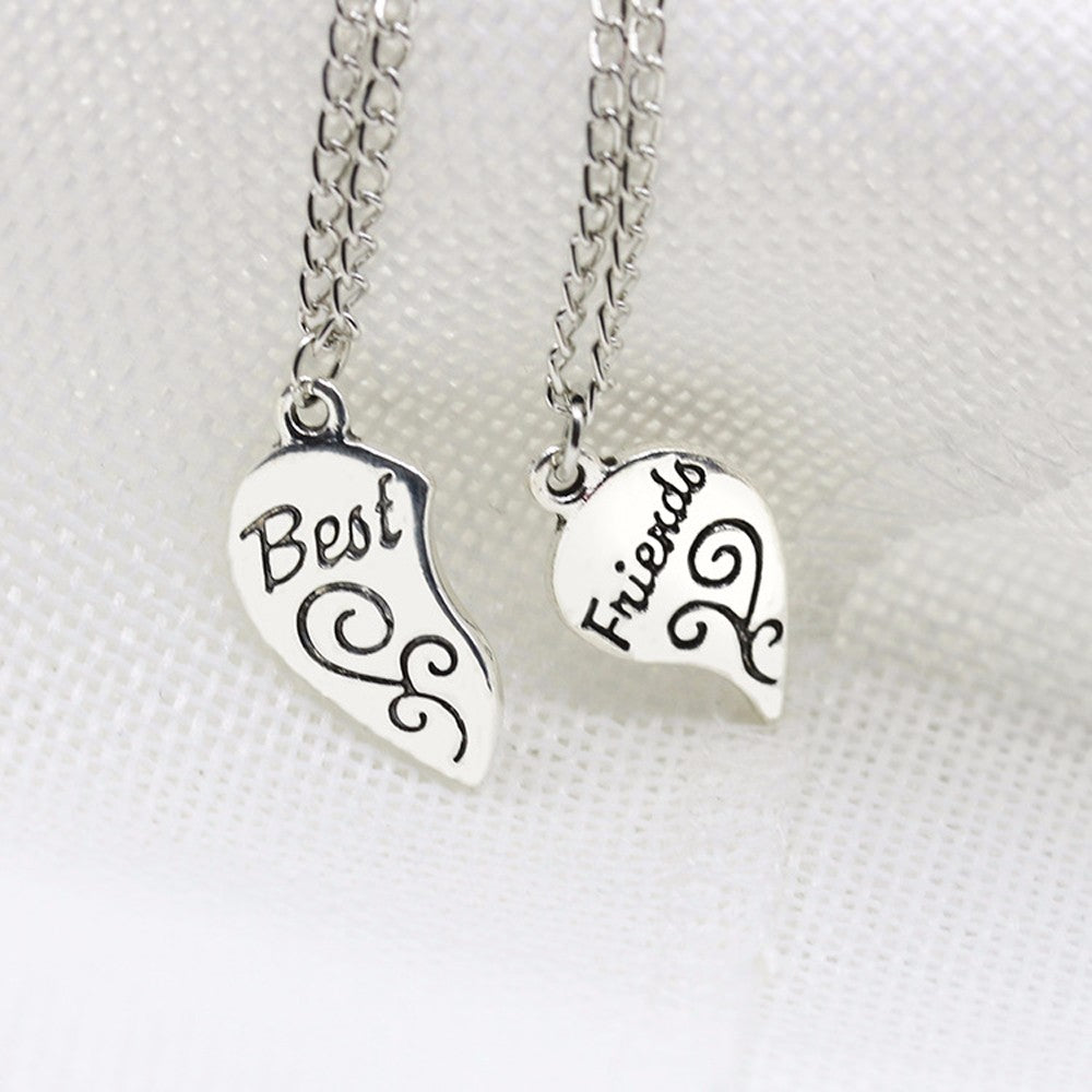 Best Friends or Mother Daughter Heart Pendant Necklace