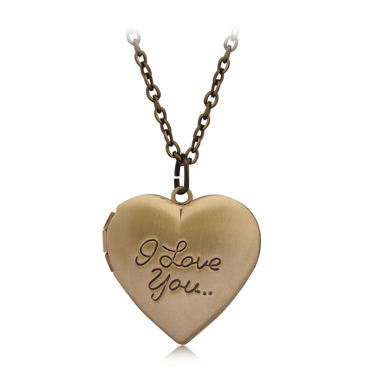 Handcrafted Photo Pendant Necklace - I Love You Heart
