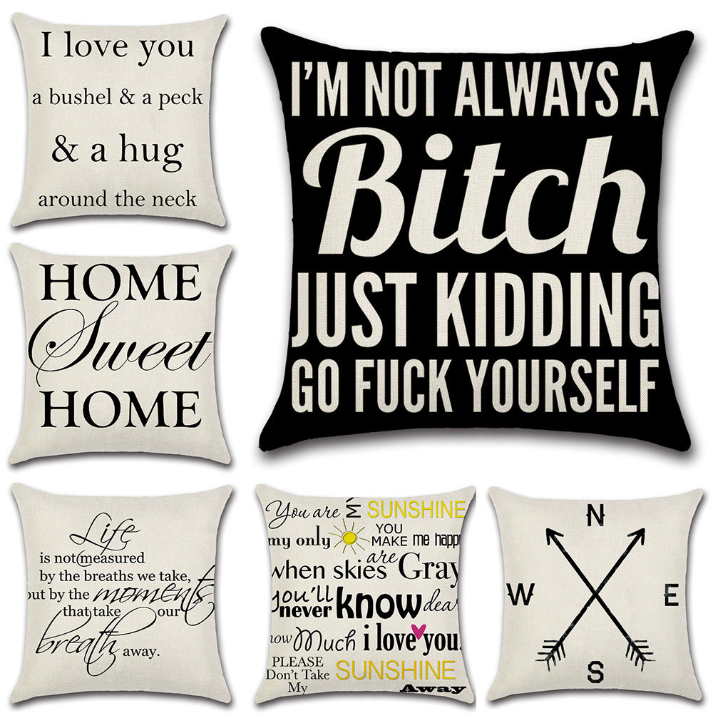 Cute Quote Decorative Throw Pillow Cover - Multiple Options