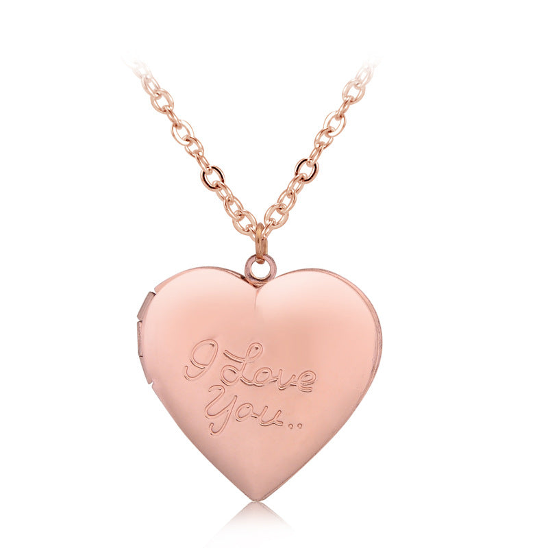 Handcrafted Photo Pendant Necklace - I Love You Heart
