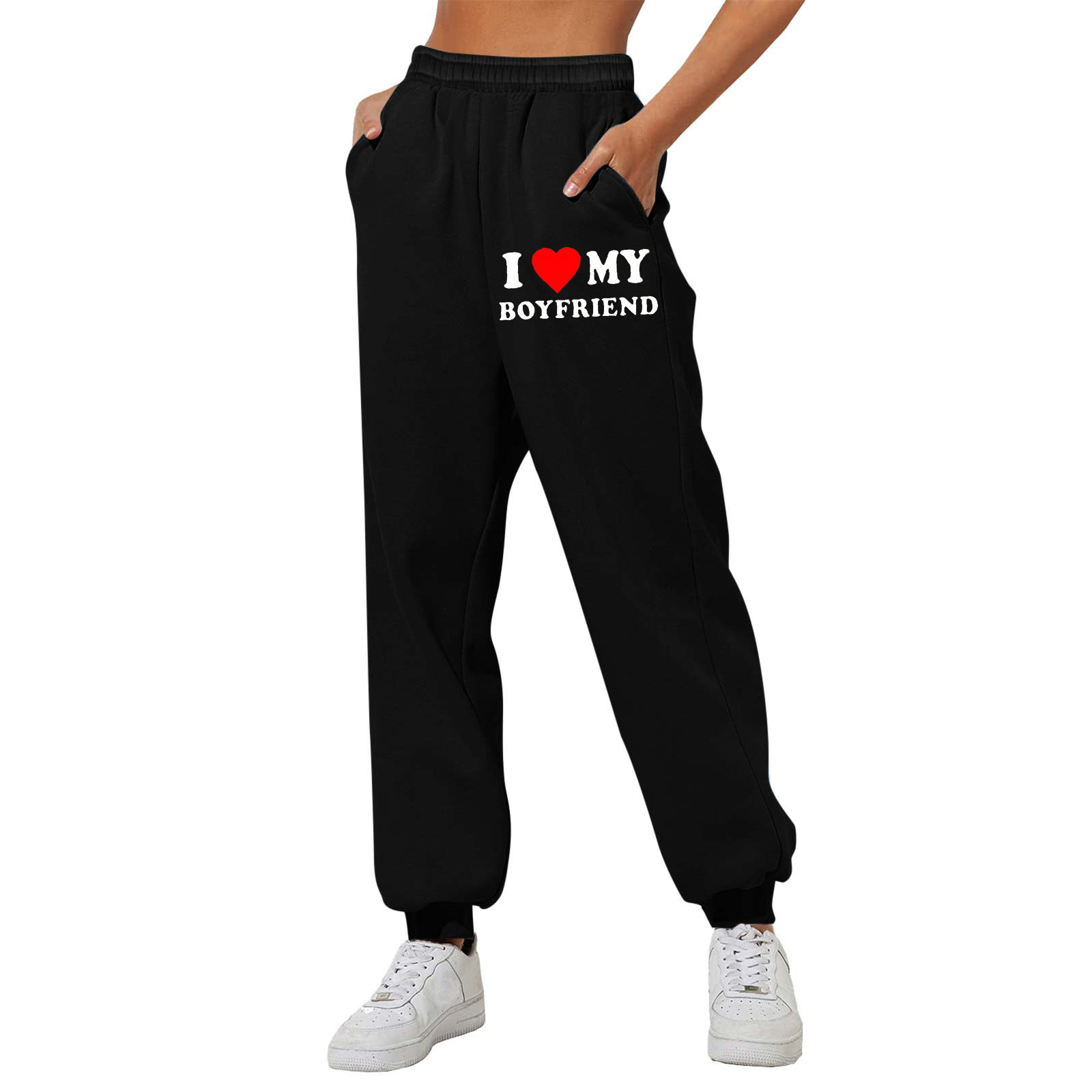 "I Love My Boyfriend" Devoted Printed Pants