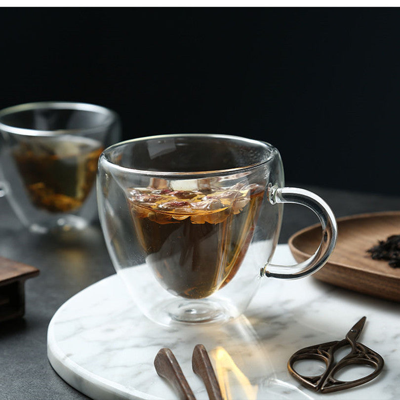 Heart Glass Mug – Double Wall Coffee Cup | Cute Gift for Girlfriend, Wife, or Best Friend. Perfect for Coffee & Tea Lovers