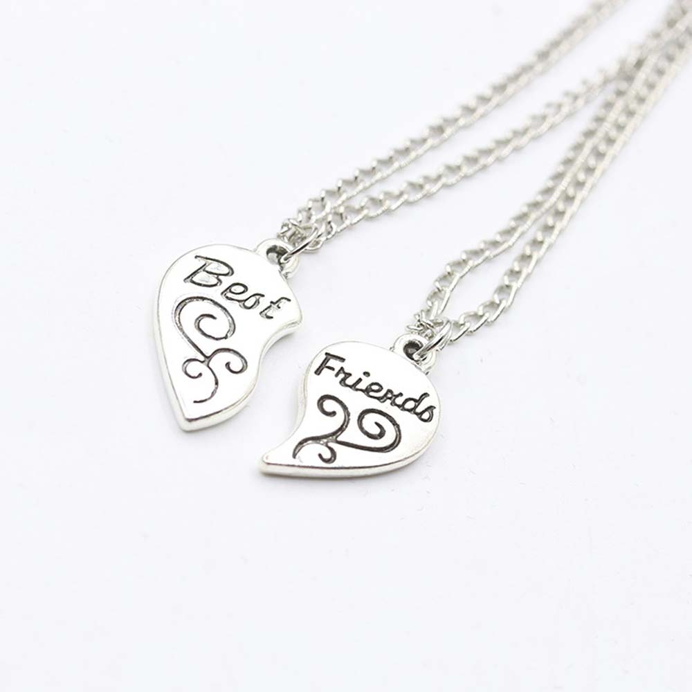Best Friends or Mother Daughter Heart Pendant Necklace