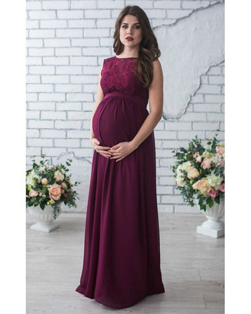Lace Sleeveless Maternity Dress for Expecting Mothers Pregnancy Mom to Be