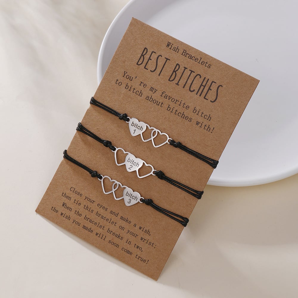 Baddie Best Friends Stainless Steel Woven Love Bracelet