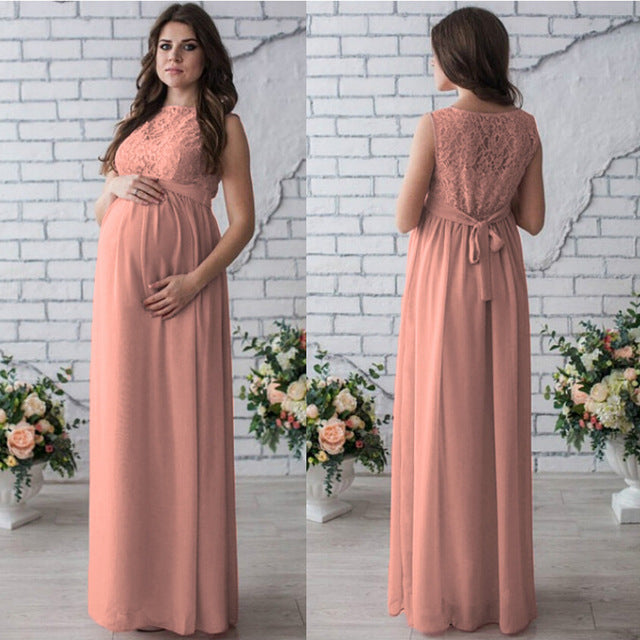 Lace Sleeveless Maternity Dress for Expecting Mothers Pregnancy Mom to Be