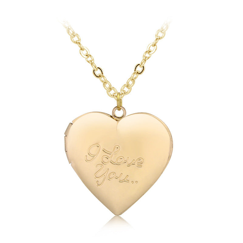 Handcrafted Photo Pendant Necklace - I Love You Heart