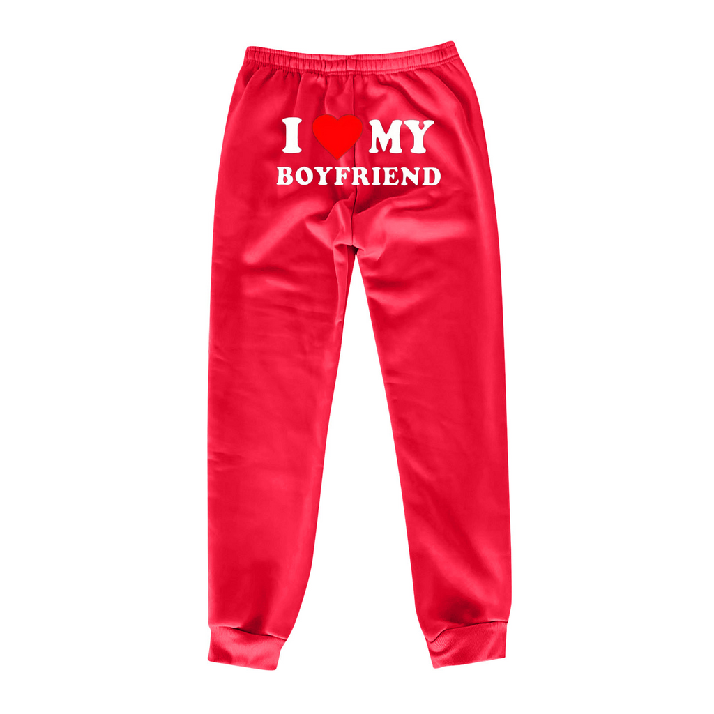 "I Love My Boyfriend" Devoted Printed Pants