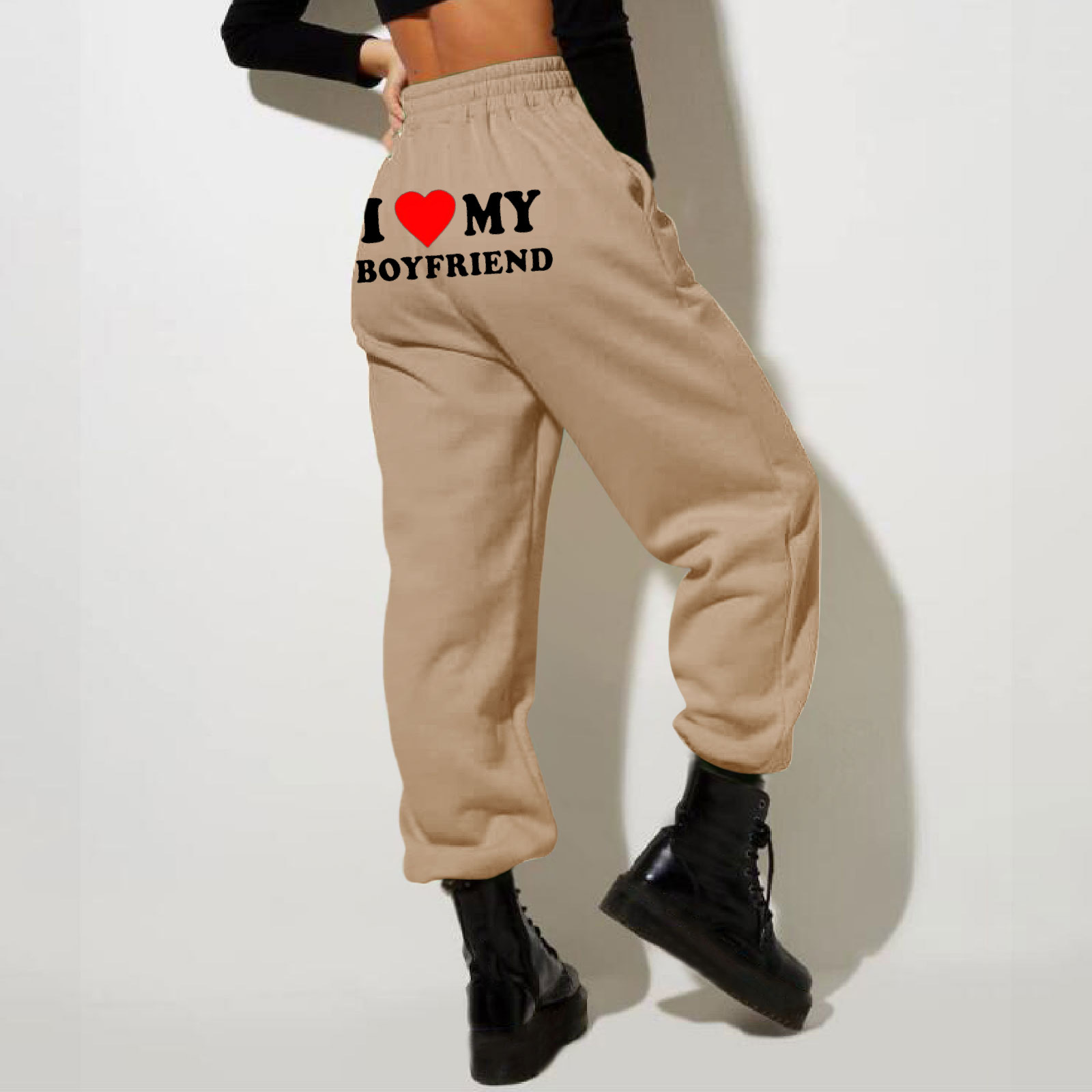 "I Love My Boyfriend" Devoted Printed Pants