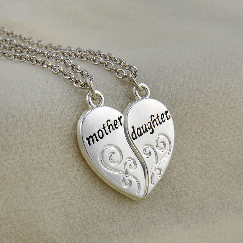 Best Friends or Mother Daughter Heart Pendant Necklace