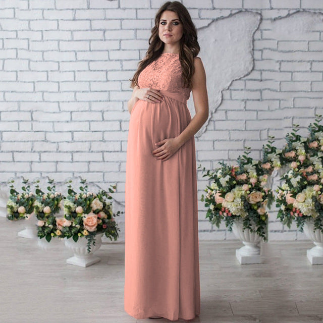 Lace Sleeveless Maternity Dress for Expecting Mothers Pregnancy Mom to Be