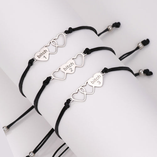 Baddie Best Friends Stainless Steel Woven Love Bracelet