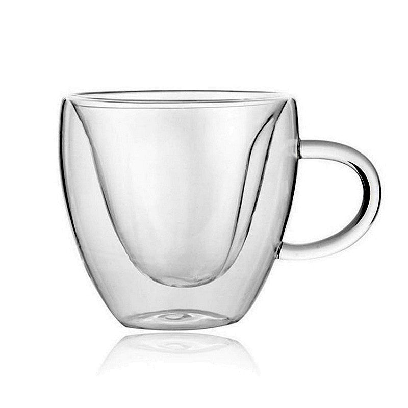 Heart Glass Mug – Double Wall Coffee Cup | Cute Gift for Girlfriend, Wife, or Best Friend. Perfect for Coffee & Tea Lovers