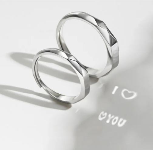 Sterling Silver Rings By Light Reflect Show Surprise Love Pattern Surface Hidden New Jewelry Romantic Gift Wedding Engagement S925