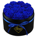 Luxury Blue Forever Rose Gift Box – 12 Real Preserved Roses in Black Velvet Box | Romantic Gift for Wife, Mom, Birthday, Anniversary, Valentine’s Day