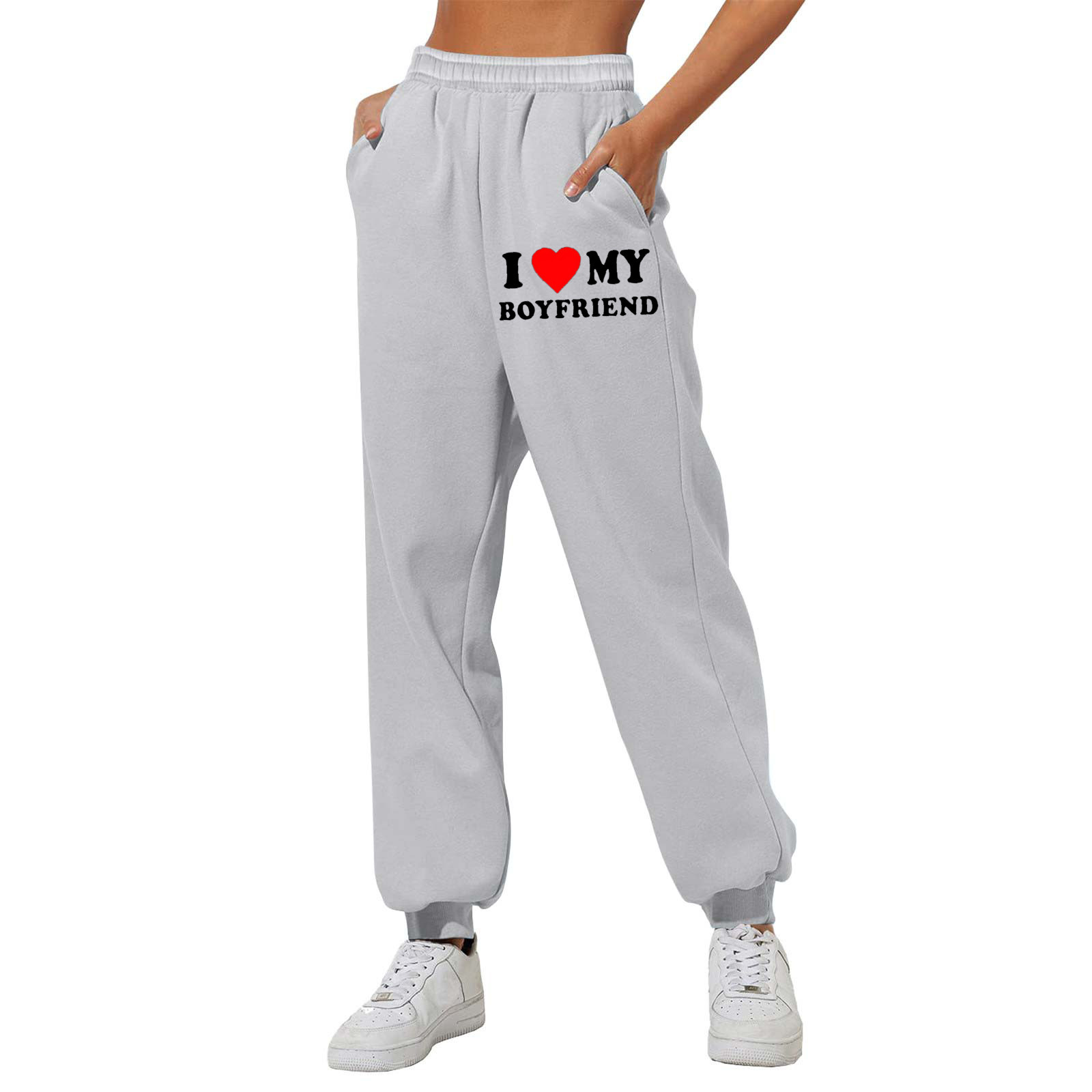 "I Love My Boyfriend" Devoted Printed Pants