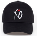 Embroidered Love XO Baseball Cap Black Red & White