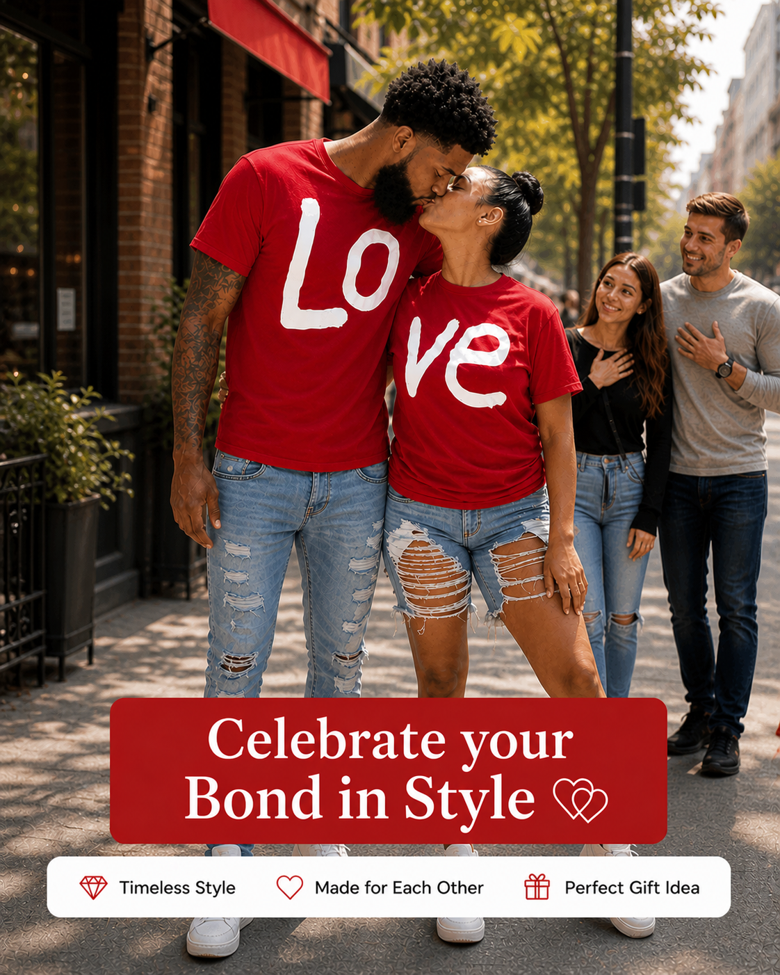 Matching LOVE Couples T-Shirts – Romantic His & Hers Outfit Set | Cute Gift for Couples