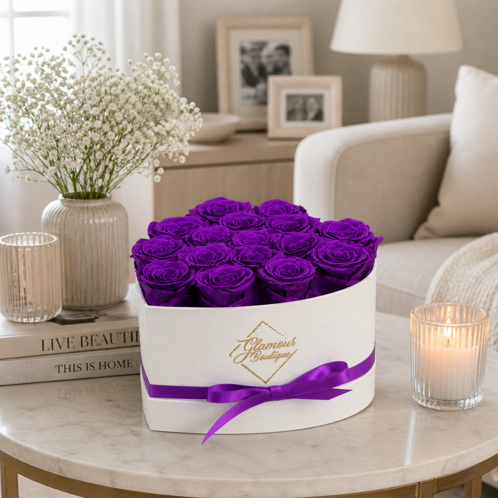 Luxury Heart Rose Box – 16 Everlasting Roses | Forever Flowers Gift for Mother’s Day or Anniversary