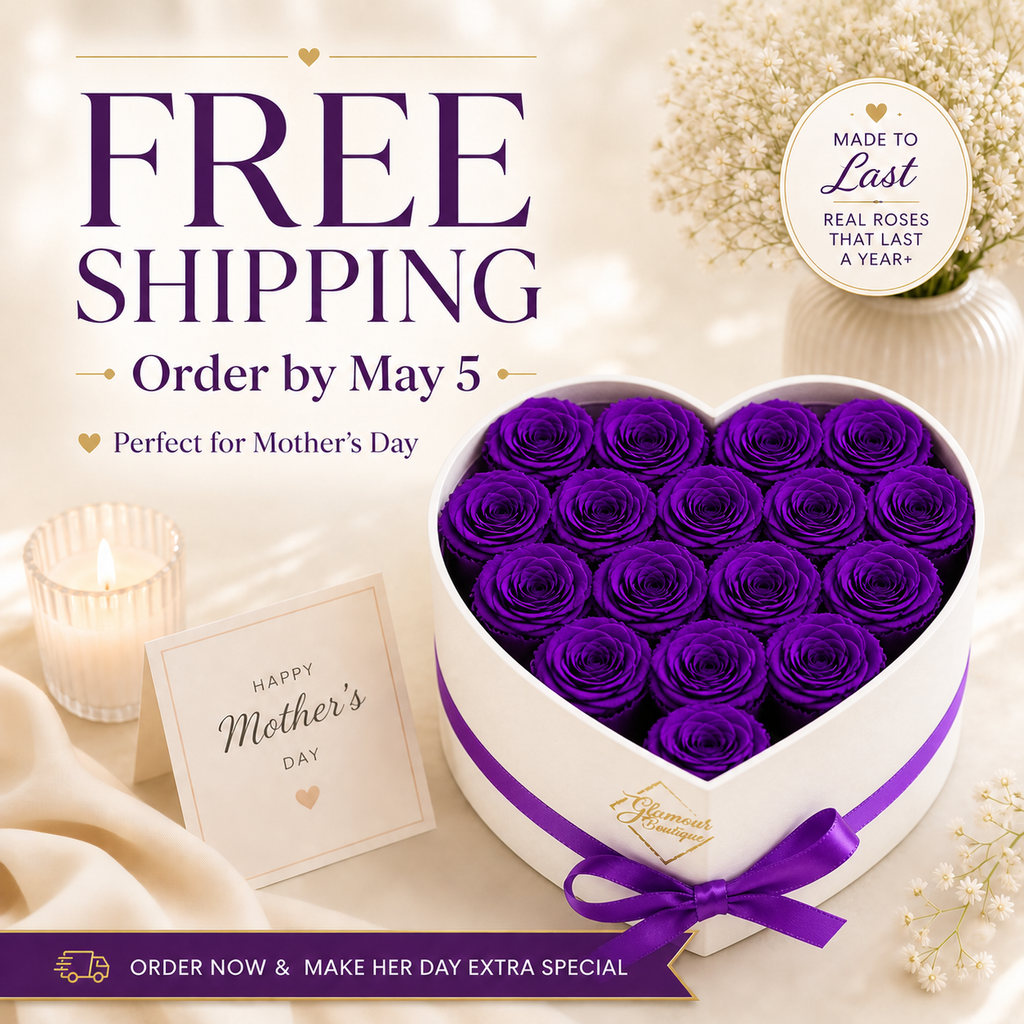 Luxury Heart Rose Box – 16 Everlasting Roses | Forever Flowers Gift for Mother’s Day or Anniversary