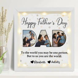 Illuminated Dad Frame Special Father's Day Personalized Light Up Frame for Dad