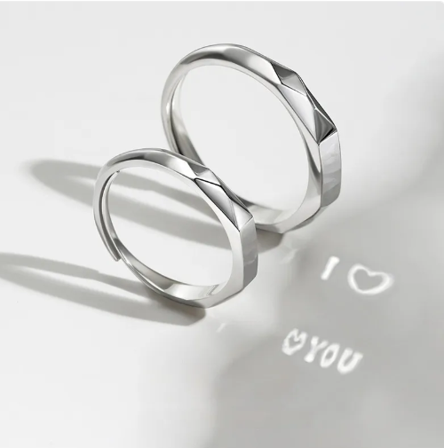 Sterling Silver Rings By Light Reflect Show Surprise Love Pattern Surface Hidden New Jewelry Romantic Gift Wedding Engagement S925