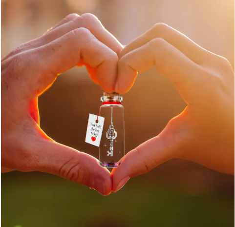 Romantic Message Key To My Heart Decoration Bottle