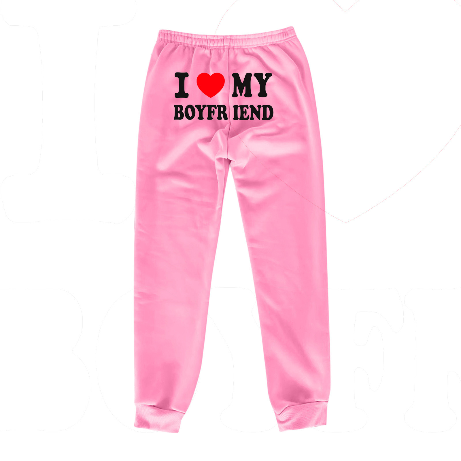 "I Love My Boyfriend" Devoted Printed Pants