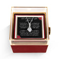 Woman Who Loved Me Alluring Beauty 14k or 18k Gold Alluring Beauty Necklace & Meaningful Poem Card Rotating Everlasting Rose Box with Everlasting Rose Gift Box