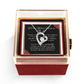 Mother Figure Forever Love 14k or 18k Gold Forever Love Necklace & Meaningful Poem Card Rotating Everlasting Rose Box with Everlasting Rose Gift Box