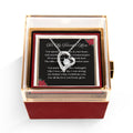 Friend's Mom Forever Love 14k or 18k Gold Forever Love Necklace & Meaningful Poem Card Rotating Everlasting Rose Box with Everlasting Rose Gift Box