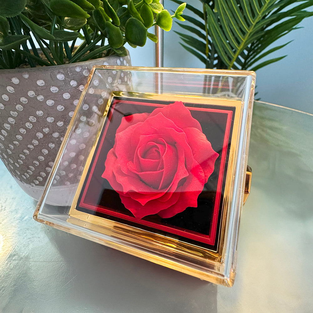 For the Love I'll Always Carry Forever Love Necklace, 14k or 18k Gold Finish, Meaningful Poem Card, Rotating Everlasting Rose Box Gift Set