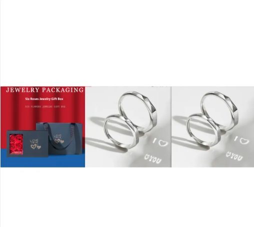 Sterling Silver Rings By Light Reflect Show Surprise Love Pattern Surface Hidden New Jewelry Romantic Gift Wedding Engagement S925