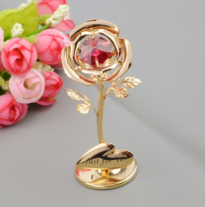 24K Gold-Finish Eternal Rose Gift Decoration With Gem