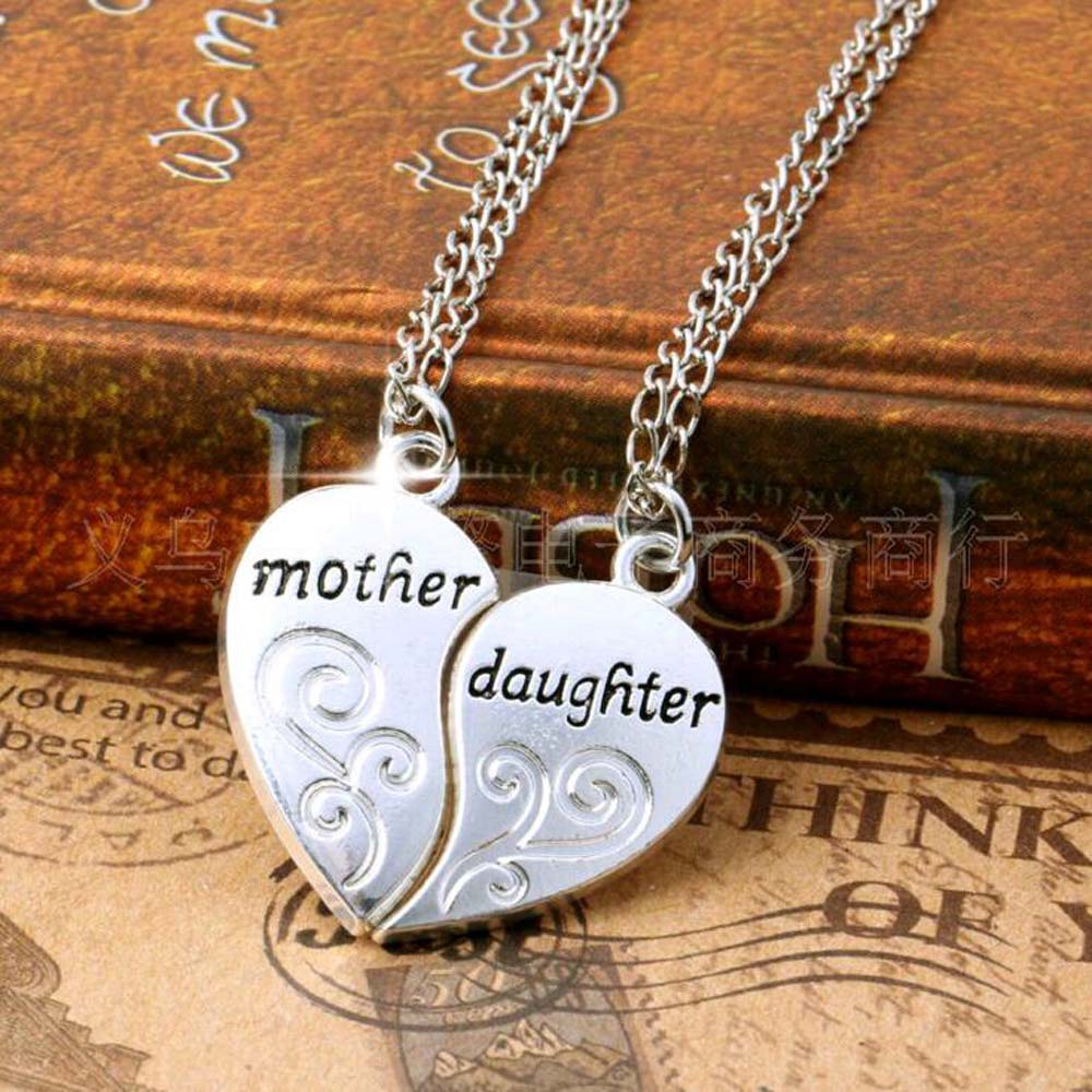 Best Friends or Mother Daughter Heart Pendant Necklace