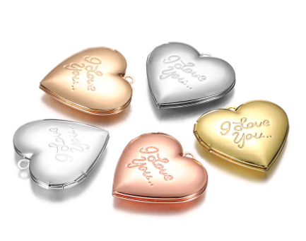 Handcrafted Photo Pendant Necklace - I Love You Heart