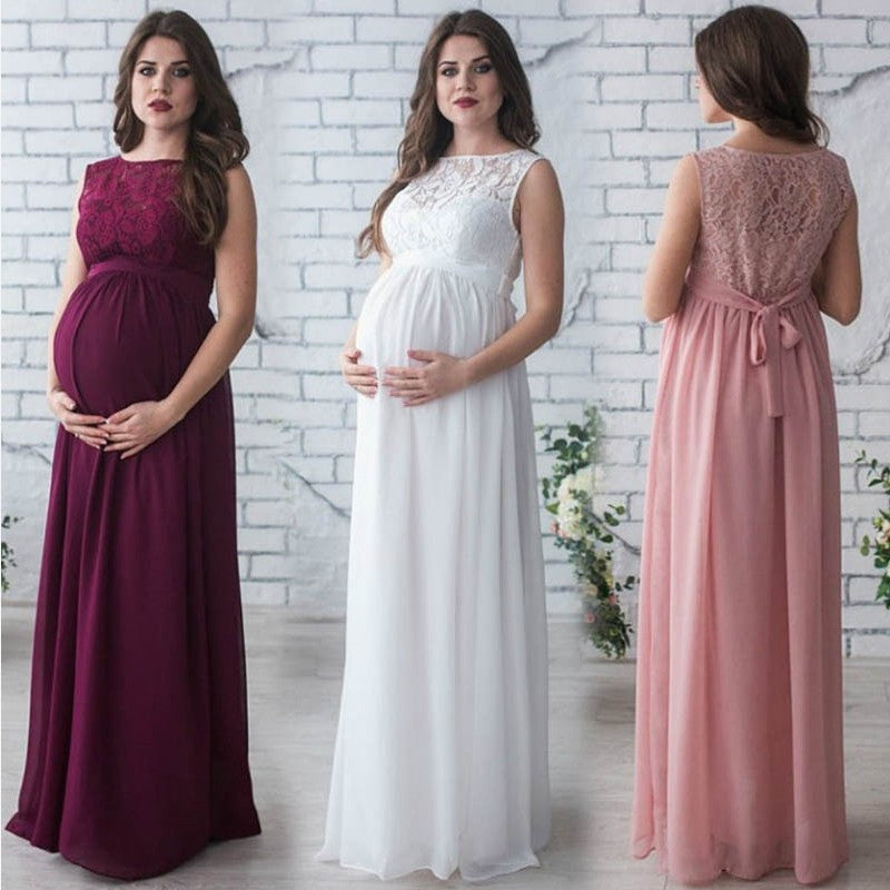 Lace Sleeveless Maternity Dress for Expecting Mothers Pregnancy Mom to Be