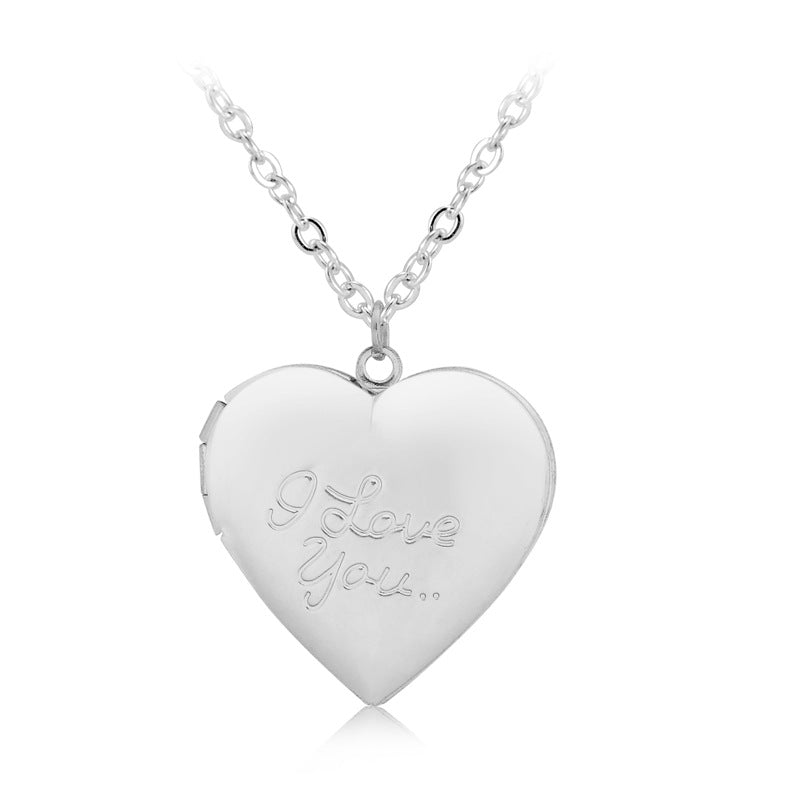 Handcrafted Photo Pendant Necklace - I Love You Heart