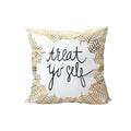 Metallic Gold Shiny Pillow Cover with Cute Sayings Design