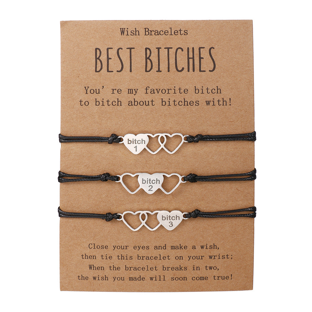 Baddie Best Friends Stainless Steel Woven Love Bracelet