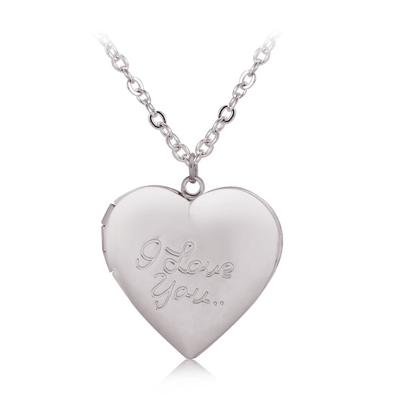 Handcrafted Photo Pendant Necklace - I Love You Heart