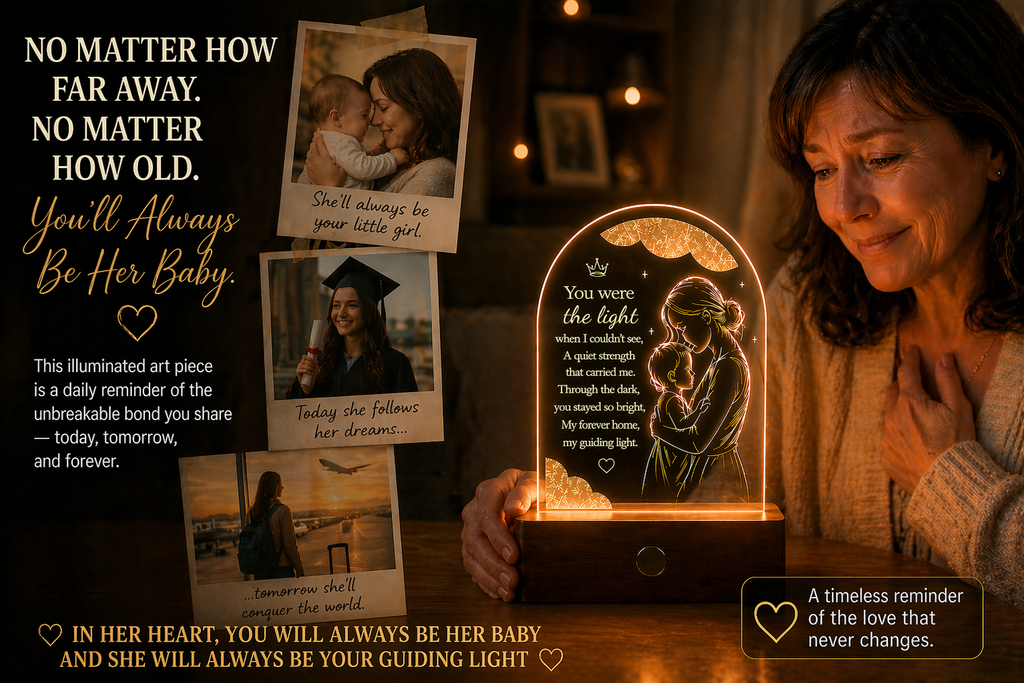 Guiding Light Mother's Day LED Acrylic Plaque – Glowing Poem Keepsake Gift for Mom
